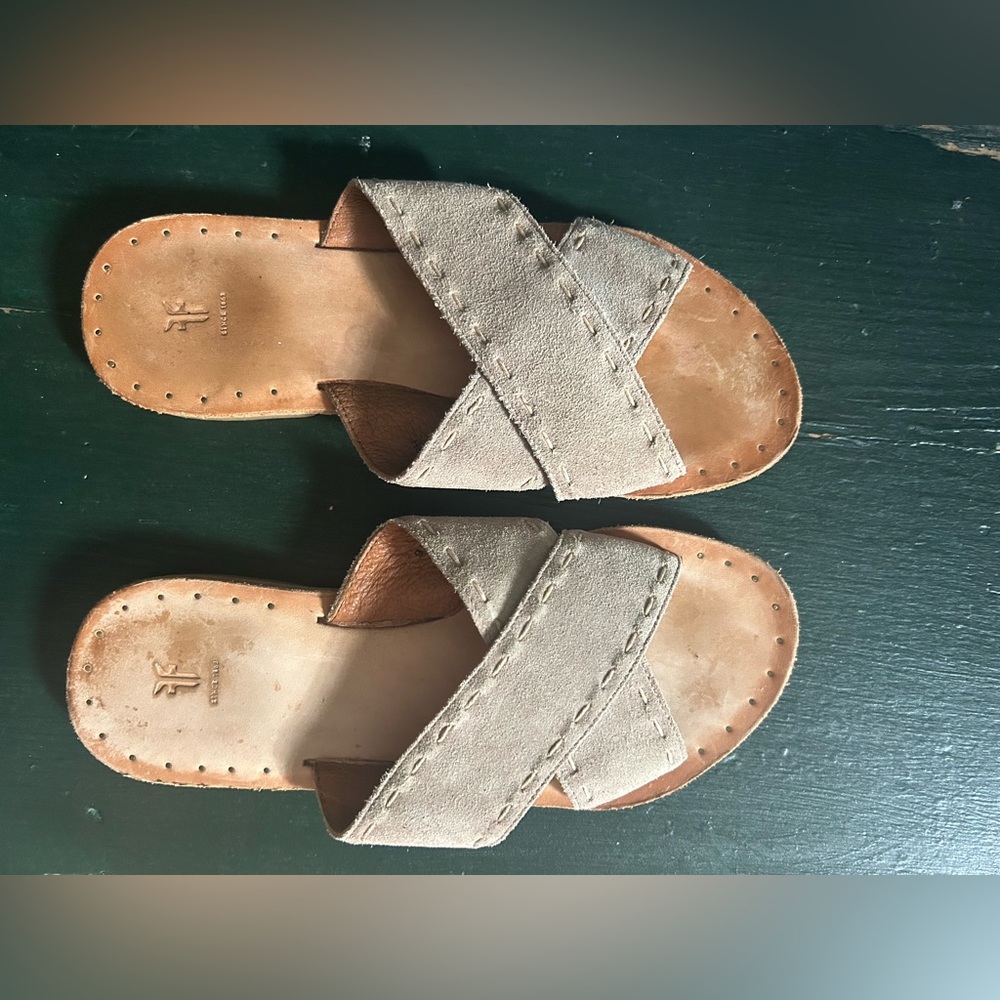 Frye Suede Ash Pick Stitch Sandals 9